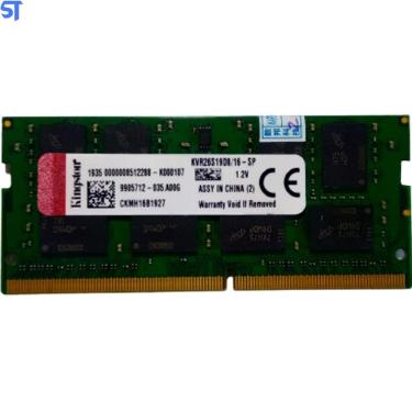 Imagem de Memória Ram Notebook16Gb Kingston Kvr26S19D8/16 2666Mhz Ddr4