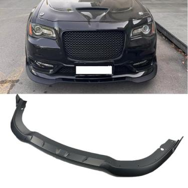 Imagem de skkyoro Divisor de lábios para para-choque dianteiro, 3 peças, estilo V3, compatível com Chrysler 300 C S SRT 2015-2023 (preto fosco, estilo SRT)