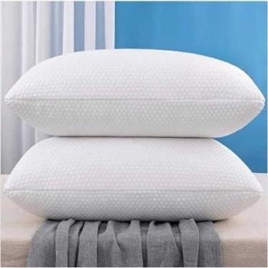 Imagem de Kit 2 Travesseiro Conforto Luxo Antialérgico e Antibacteriano Látex Premium 50x70x16cm