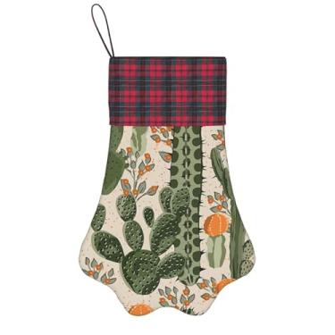 Imagem de SKKNT Meias de Natal com estampa de cacto verde, animais de estimação, decoração de Natal, cães, gatos, árvores, doces, presente, conveniente