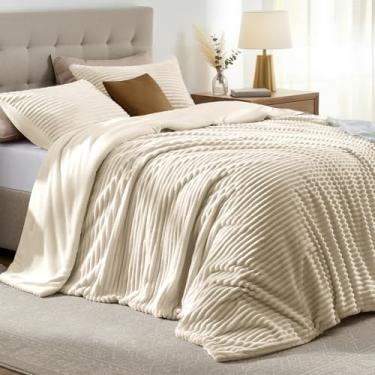 Imagem de Quataly Conjunto de edredom King fofo com 3 peças – edredom de linho macio e felpudo, tamanho king para o inverno, 1 edredom alternativo de luxo com 2 fronhas