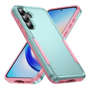 Imagem de Capa protetora Armor para Samsung Galaxy S24 Fe S22 S23 Plus S25 Ultra A06 A16 A56 A55 A35 A15 (para Galaxy A25/Verde e Rosa)