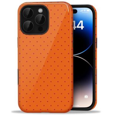 Imagem de Amzfield Capa compatível com iPhone 16 Pro Max, design retrô com estampa estética de bolinhas para outono para mulheres, meninas, simples, chique, feminina, bonita, proteção híbrida de camada dupla