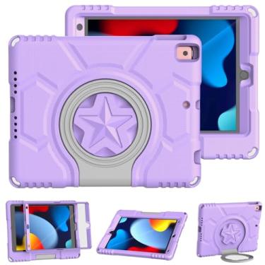 Imagem de DICEKOO Capa infantil para iPad 9ª/8ª/7ª geração, 10,2 polegadas, versão 2021/2020/2019, com protetor de tela embutido, alça à prova de impacto, capa infantil para Apple iPad de 10,2 polegadas - roxo