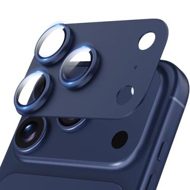 Imagem de Jeluse Compatível com protetor de lente de câmera para iPhone 17 Pro Max, protetor de tela de vidro temperado ultra claridade de liga de alumínio de metal