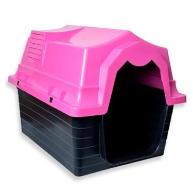 Imagem de Casinha para Cachorro Grande N6 Desmontável com Proteção UV, Casa Pet Resistente para Área Externa e Interna(Rosa)