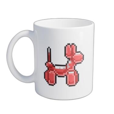 Imagem de Caneca Xícara de Café Porcelana 300ml Balão de Cachorro Pixel Art