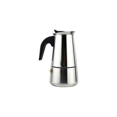 Imagem de Cafeteira Italiana em Aço Inox, 300ml, 6 Xícaras, Prateado, 18,5x9,5cm, Sistema de Extração por Pressão