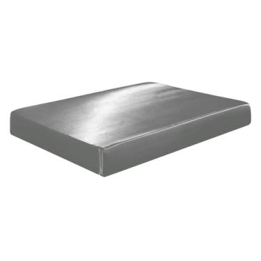 Imagem de Confecções Elba, Lençol Avulso Com Elástico Cetim Seda Alto Brilho Anti Friz8 Cor:Cinza;Tamanho:Solteiro