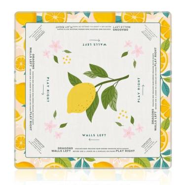 Imagem de NATSUNO Yellow Lemon Mahjong Mat (31.5″x31.5″), Vibrant Summer Lemon Blossom Fruit Lover Non-Slip Noise Reduction Mahjong Table Mat for American Mah Jong Poker Board Games Card Games Dominoes