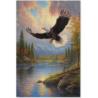 Imagem de Eagle Soar Serene Lake Quebra-cabeças de 1000 peças para adultos Engraçado Hard Puzzle Cartoon Animal