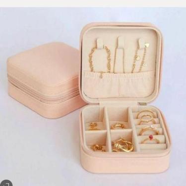 Imagem de Porta Jóias Portátil Viagem Estojo Pequeno Colar Brinco Relógio Bijute