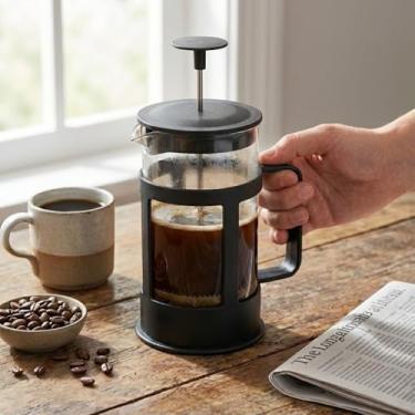 Imagem de CAFETEIRA PRENSA FRANCESA 350ML EM VIDRO BOROSSILICATO E AÇO INOX - INFUSOR DE CAFÉ E CHÁ PROFISSIONAL PRETA