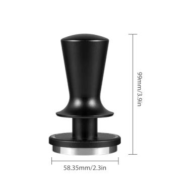 Imagem de Adulteração de café com mola calibrada e nivelamento automático com base de aço inoxidável Prensa manual para baristas e cafeterias Alça de liga de alumínio com 99 mm de altura (58.35mmT6101-OS)