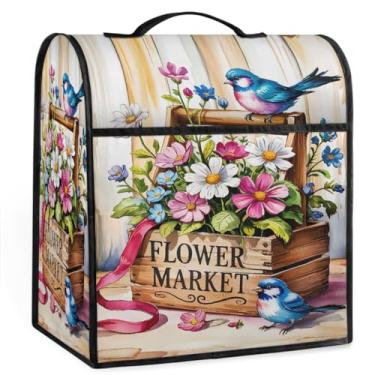 Imagem de Capa de misturador de flores de madeira colorida para batedeira de 6 a 8 litros de auxílio de cozinha resistente à poeira capas protetoras de armazenamento capas de eletrodomésticos para máquina