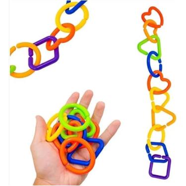 Imagem de Brinquedo de Montar Infantil 45 Peças – Argolas Encaixáveis Educativas | Criatividade, Coordenação Motora e Cores | Certificado INMETRO