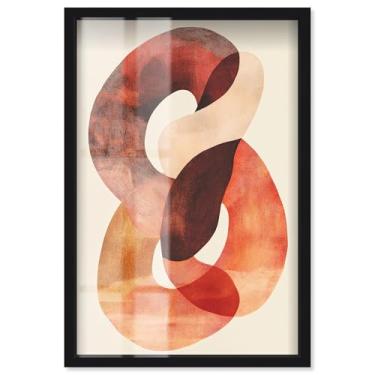 Imagem de Terracotta Twist II Shadowbox Print Boho Brown Wall Art por Art Remedy, moldura preta, 28 x 40 cm