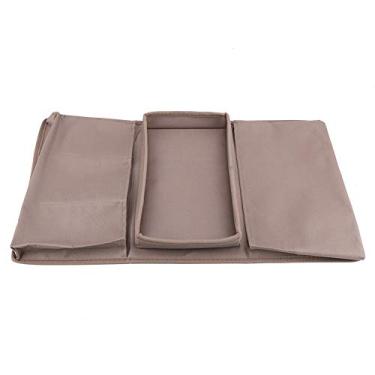 Imagem de GLOGLOW Organizador de Apoio de Braço para sofá Caddy Com Porta-copos, Tecido Oxford de Poliéster 600D, 7,5 X 12,2 Polegadas, 3 Bolsos de Armazenamento Pequenos e 1 Grande, Suprimentos de (Café)