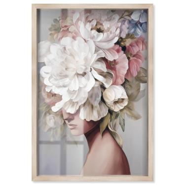 Imagem de Silent Bloom Shadowbox Print Floral Glam Wall Art por Art Remedy, moldura loira, 53 x 78 cm