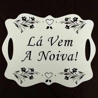 Imagem de Placa Casamento Mdf Noiva Entrada De Igreja Personalizada Branca P7 - 