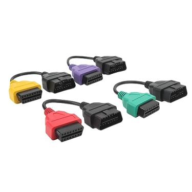 Imagem de Acouto Listagem Cabo Adaptador de Scanner 4pcs ECU Scan - Conjunto de Cabos de Diagnóstico Com Conectores Verdes, Vermelhos, Amarelos, Roxos ABS, SRS, CAN e Acesso Ao capô Elétrico