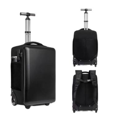 Imagem de Mochila com rodinhas com 4 rodas, mochila de viagem para laptop de 48 cm com bolsa de sapatos, mochila com rodas (A)