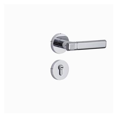 Imagem de VTGVVVTR Fechadura de porta interna para uso doméstico, sucção magnética, silenciosa, antifurto, maçaneta de banheiro de madeira maciça (liga de zinco cromada brilhante)