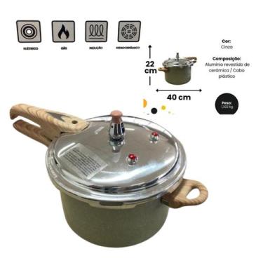 Imagem de Panela de Pressão Max Chef Wood 4,2L para Indução - Fratelli