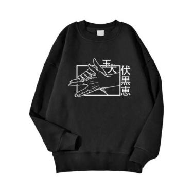 Imagem de Moletom Masculino De Fleece Estampado Jujutsu Kaisen Quente Confortáve