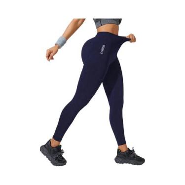 Imagem de Calças De Yoga Pretas De Cintura Alta Com Controle De Barriga Para Mul