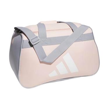Imagem de adidas Bolsa esportiva pequena Power Gym, rosa blush/branco/cinza prata halo, tamanho único, Rosa blush/branco/cinza prateado halo, One Size, Bolsa esportiva pequena Power Gym