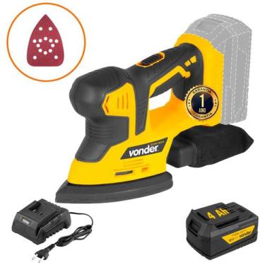 Imagem de Kit Lixadeira Delta Vonder Com Bateria 4Ah + Carregador 18 V Linha Int