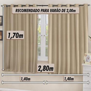 Imagem de Cortina Blackout De Tecido Janela 2 Metros Avelã 2,80x1,70 - Feffo Cor