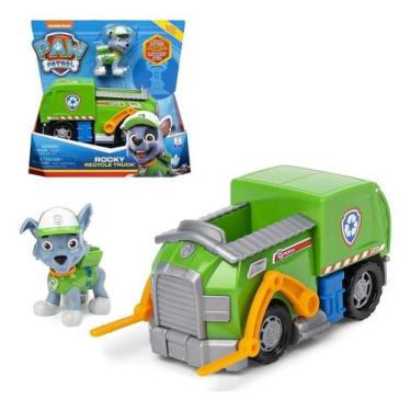 Imagem de Carrinho Brinquedo Rocky Patrulha Canina Caminhão Reciclagem Infantil 