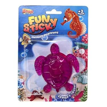 Imagem de Zoop Toys Brinquedo Gruda e Estica Fun Sticker Tartaruga