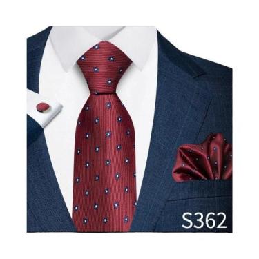 Imagem de Conjunto De Gravata Luxuosa Masculina Com Botões De Punho E Lenço De B
