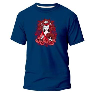 Imagem de Camiseta Básica Algodão Premium Estampa Digital Gueixa Skele - Pavesi,