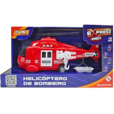 Imagem de Helicoptero de bombeiro com luz e som multikids, ., UN