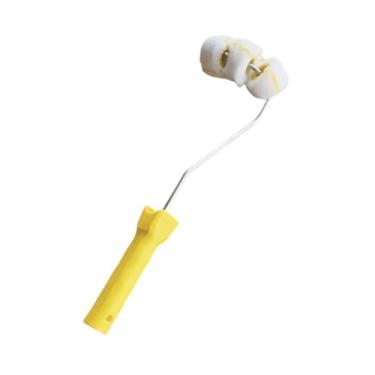 Imagem de WeiLaiKeQi Rolo de pintura para tubos com estrutura, ferramenta de pintura fácil de usar, rolo de tubular para superfícies curvas, corrimãos, tubos de, com 3 Rodas