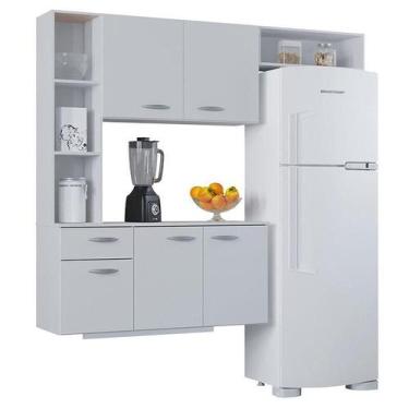 Imagem de Cozinha com Balcão Isis 163 cm Branco - Poquema - Poquema Industria