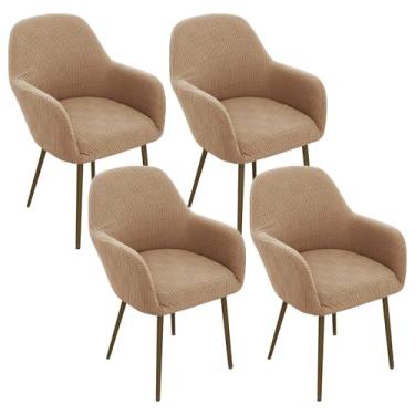 Imagem de Eco-Ancheng Capas de cadeira de jantar curvadas para cadeiras de jantar, capas para cadeiras de jacquard, giratória, 4 peças, capa para cadeira de escritório, sala de estar, vaidade, quarto, 04