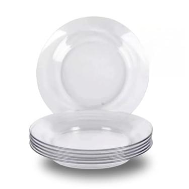 Imagem de Conjunto de 12 travessas fundas de vidro transparente