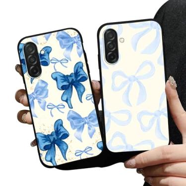 Imagem de Zrutru Pacote com 2 capas de telefone elegantes com laço preppy para Samsung Galaxy A26 5G capa bonita moda feminina com estampa de arco de paixão à prova de choque levantada proteção para câmera