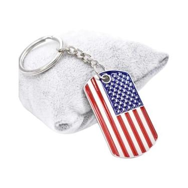 Imagem de Chaveiro Da Bandeira Dos EUA Vermelho, Branco E Azul, Presente Para Ca