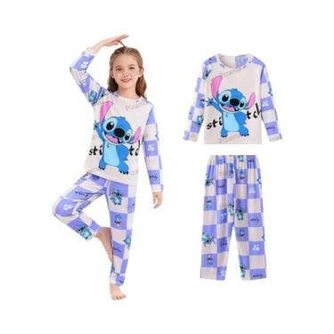 Imagem de Pijamas De Manga Longa Lilo & Stitch Para Meninas, Confortáveis E Maci