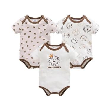 Imagem de Conjunto De 3 Peças De Roupa De Verão Para Recém-Nascidos: Body De Alg