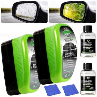Imagem de Kaiyunsheng Limpador de vidro Clear Vision, 2 peças, escovas de vidro de carro sem óleo, limpador de atualização 2.0, escova de limpeza de filme de óleo automotivo para janelas de carros, ferramenta