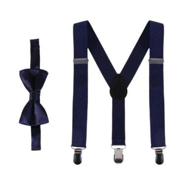 Imagem de Conjunto De Suspensórios Ajustáveis Com Gravata Borboleta Para Criança