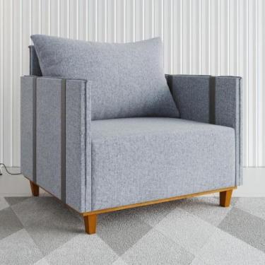 Imagem de Poltrona Linho Living Mult Viero, Linho Inox/Chumbo