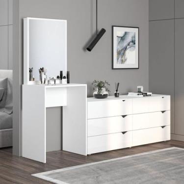 Imagem de Cômoda para Quarto 6 Gavetas com Espelho Porto - Politorno